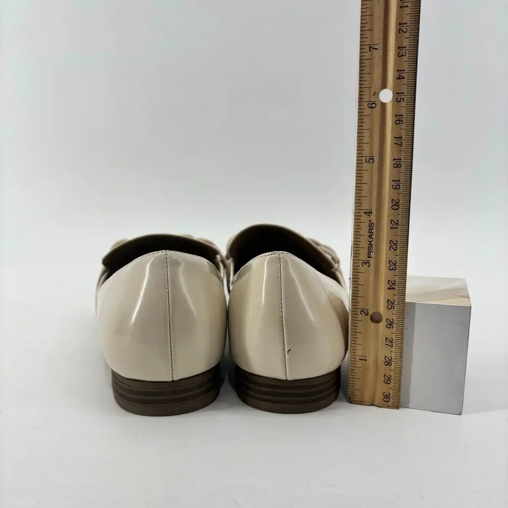 Lauren Conrad Demii Bone Loafers Women’s 8.5 Beige Patent Leather Flats - Picture 8 of 11